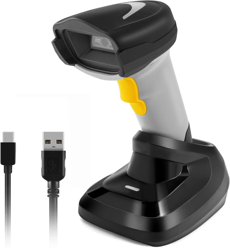 onewscan Barcode Scanner Wireless, 1D Barcode Reader with Stand, 2.4G Wireless & USB Wired Connection Plug and Play Handheld Bar Code Scanners - Image 1